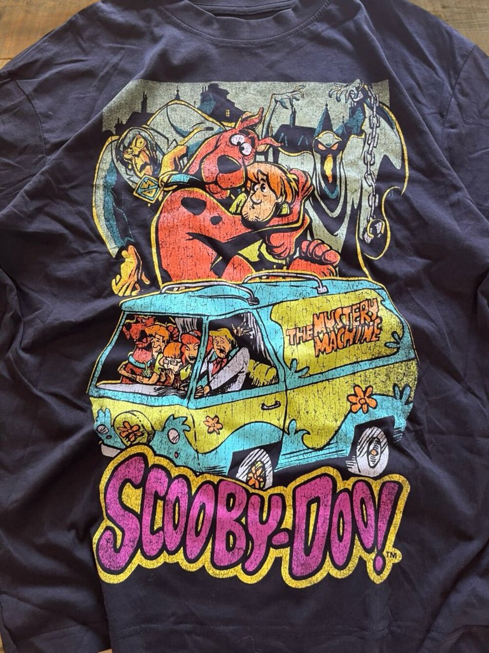 Scooby-Doo Graphic T-Shirt Mystery Machine Cartoon Tee Size M Black - Picture 5 of 8